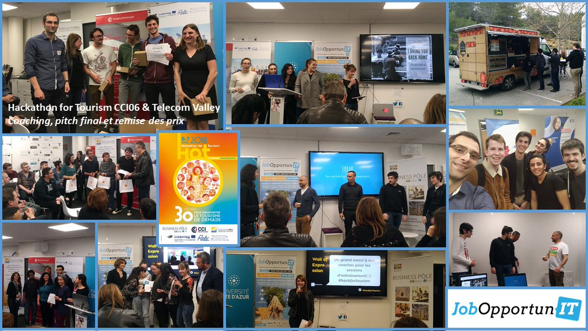 JobOpportunIT_'s tweet photo. Un grand bravo à #SnowConnect qui remporte le 1er prix du #HackatonForTourism @CCIcotedazur @TelecomValley 🏆👏🎉 @SylvainLareyre a été ravi de les coacher et de leur remettre les drones du prix @JobOpportunIT_ 🕹️🛩 #FierdEtreSponsor #noSSII 🚀 #SophiaAntipolis https://t.co/m4Zu1mwCpV