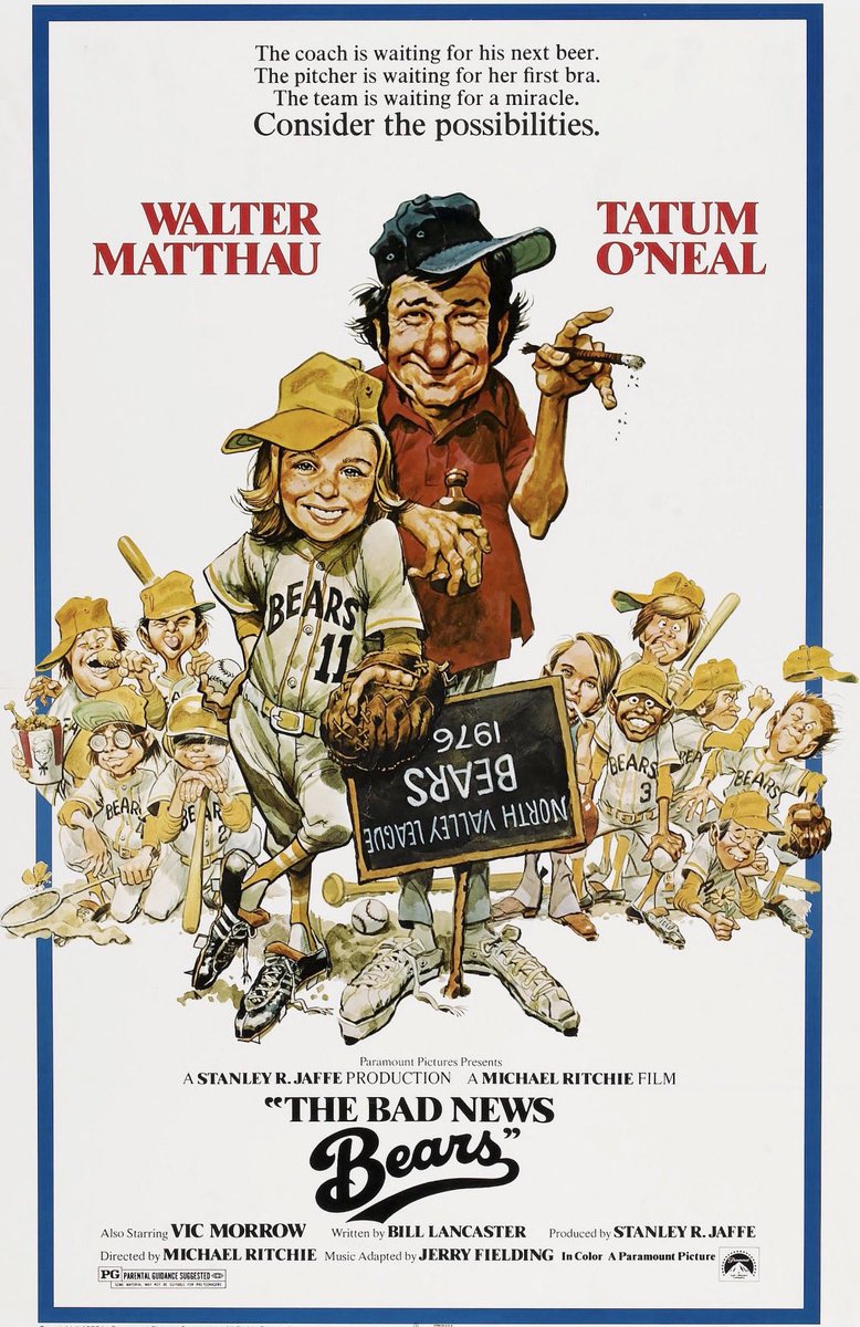 FilmNewsNos's tweet photo. 🎬MOVIE HISTORY: 42 years ago today, April 7, 1976, the movie 'The Bad News Bears' opened in theaters!
#WalterMatthau #TatumONeal #VicMorrow #JoyceVanPatten #BenPiazza #ChrisBarnes #ErinBlunt #JackieEarleHaley #BrandonCruz #AlfredWLutter #BrettMarx #DavidPollock https://t.co/7PFYsqGz0j