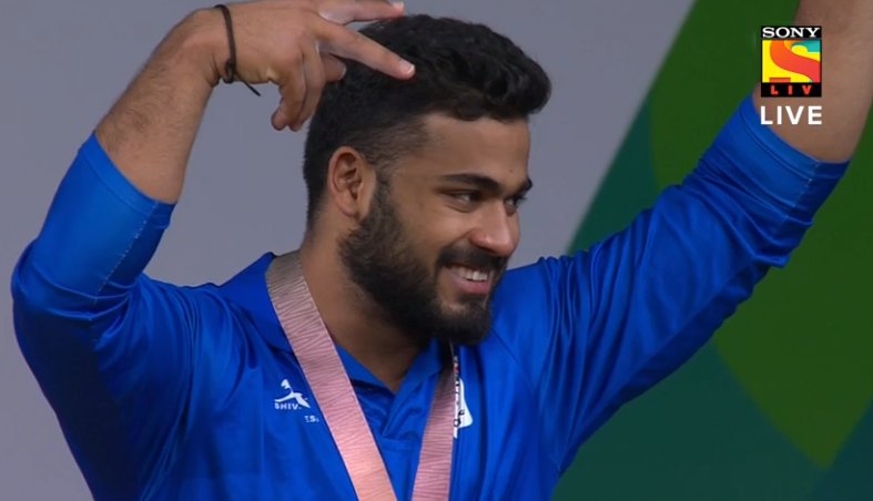 AskAman45's tweet photo. Another Bronze for #TeamIndia in #GC2018Weightlifting when #VikasThakur lifted a total of 351kgs in Men's 94kg at the #GC2018 #Congratulations!
Well deserved #Gold for #StevenKari of #TeamPNG for his Record breaking lift of 370kgs!! https://t.co/VoRSvmhwcN