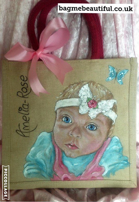 BagmeBeautiful's tweet photo. Jute bag Painted PORTRAIT from childs PHOTO Inbox visit bagmebeautiful to order Pls retweet #jutebags #personalised #portrait #kidsfashion https://t.co/YFtOcbEhxv