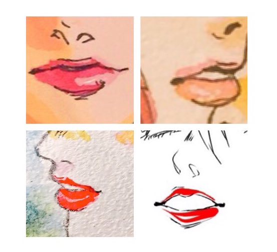 自分の描く唇大好き〜〜〜(モチベを上げる音) 