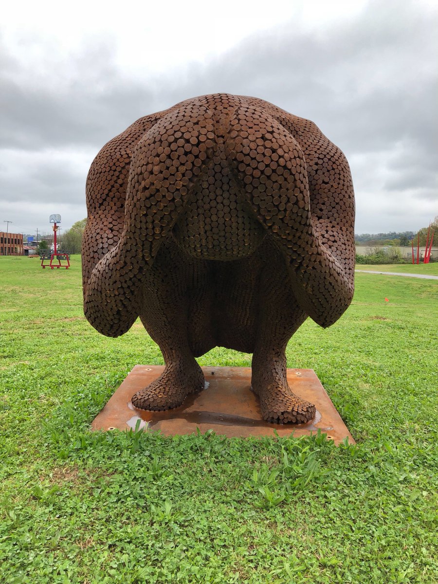 FieldsSculpture's tweet photo. Today would be a great day to check out the newest edition to Scuplture Fields exhibition. ‘The Least Amount of Space’ (welded corten) created by Jason Kimes. https://t.co/FIuYQGfKBq