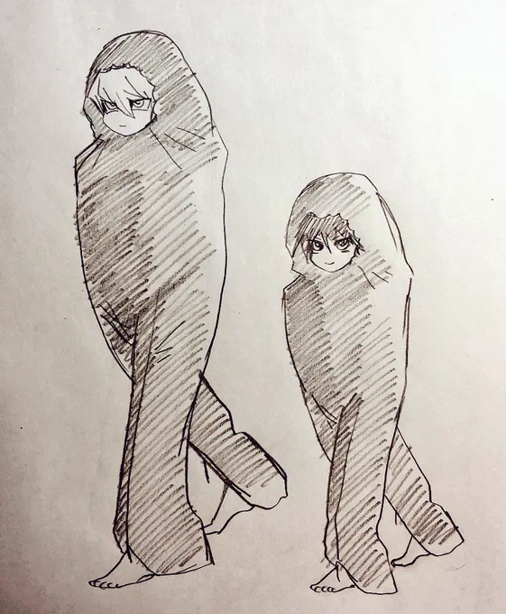 昨日今日の寒さを歩ける寝袋で乗り切る海馬兄弟 