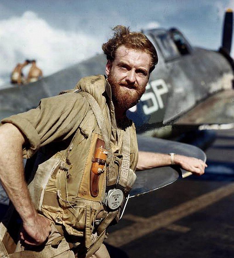 Royal Navy Fleet Air Arm Grumman F6F Hellcat pilot. Far East/Pacific, 1943.