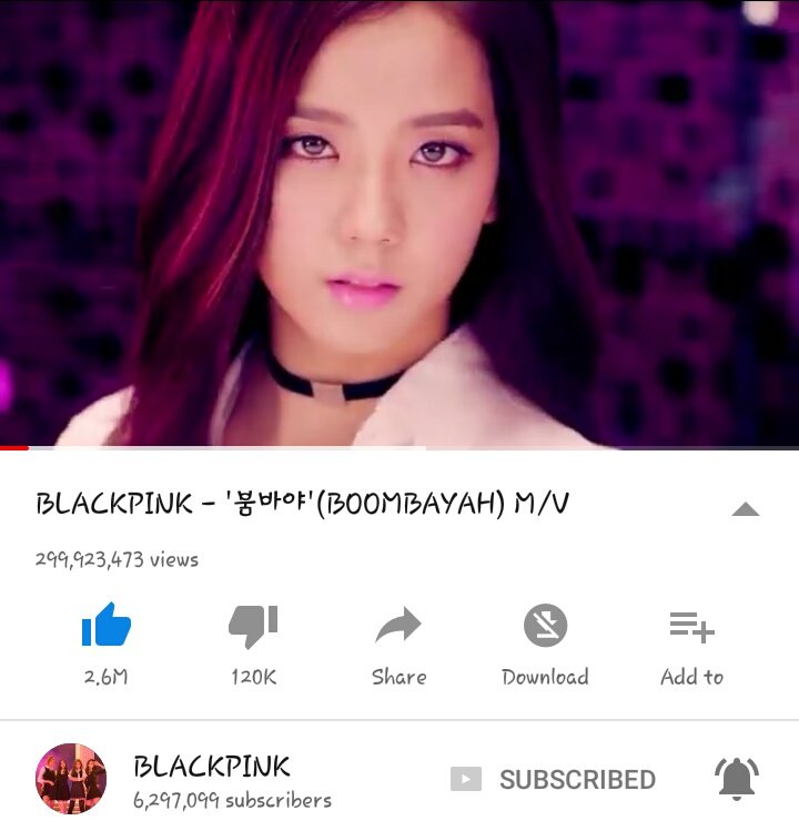 BLACKPINKCNTRAL's tweet photo. BOOMBAYAH MV almost 300M views! 

#BLACKPINK #블랙핑크 

⬇
https://t.co/65bBYUSoCc https://t.co/5bJcq5SiyS