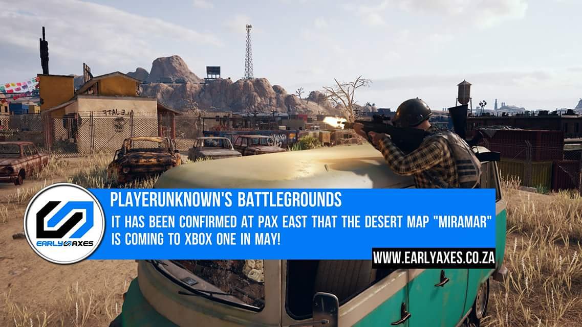 EarlyAxes's tweet photo. Miramar coming in May!🎉
https://t.co/i4viGwYXKL
#playerunknownbattlegrounds #Pubg #pubgbattlegrounds #pubgmoments #pubgglitch #pubgeek #pubgduo #pubgismylife #pubgweapons #pubgchannel #pubgouide #pubgvideo #pubgteam #pubgstream #pubg1 #pubgshotgun #pubgee #pubggame https://t.co/6EttDK0UnC