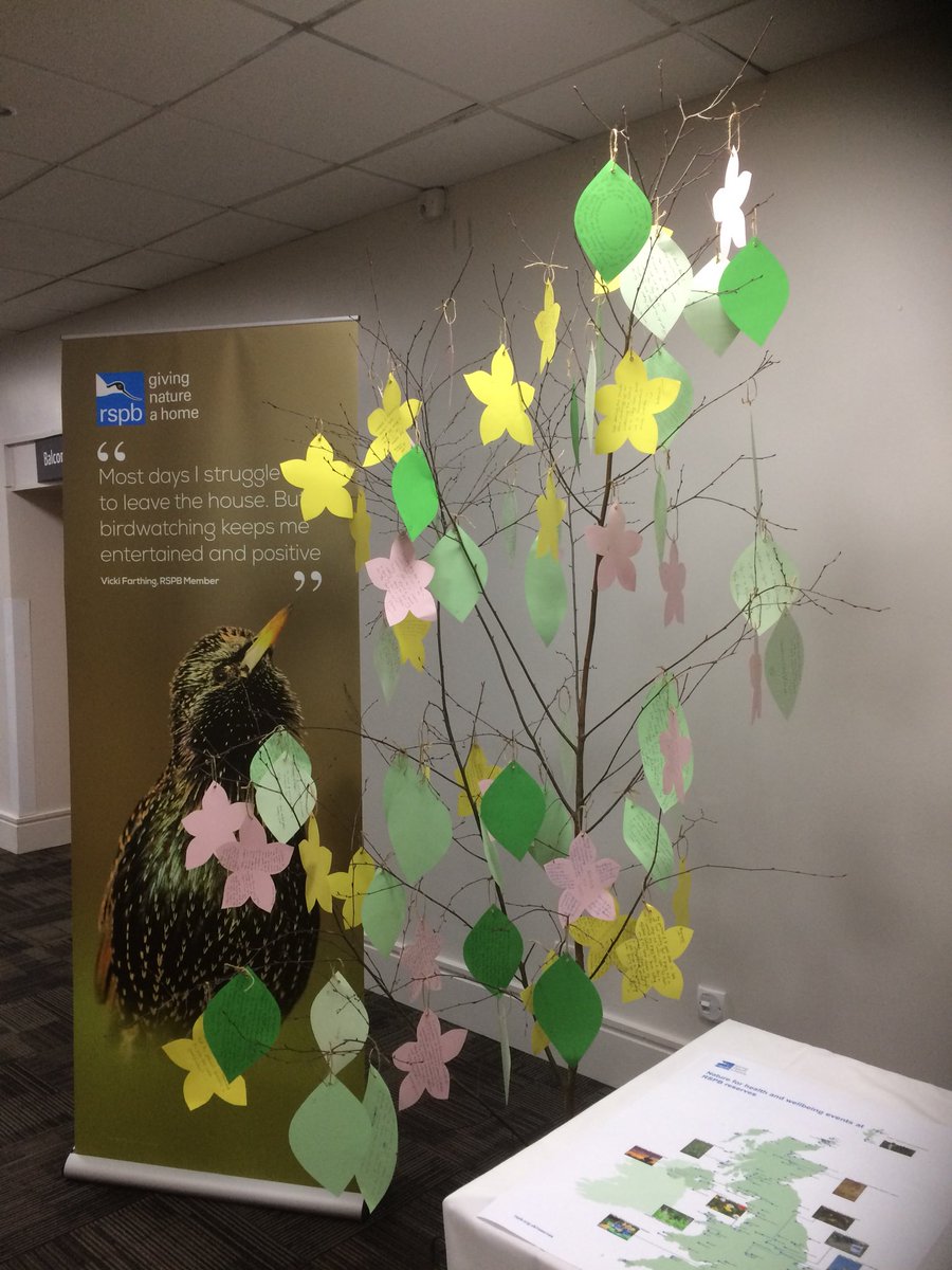 AmyBatchelor90's tweet photo. The #wellbeingtree is officially in full bloom! Over 60 people at #RSPBweekend have shared their experiences of how #nature has helped their #health #wellbeing. They are truly amazing and powerful, Iβve been close to tears numerous times https://t.co/ENrNlWSvnF