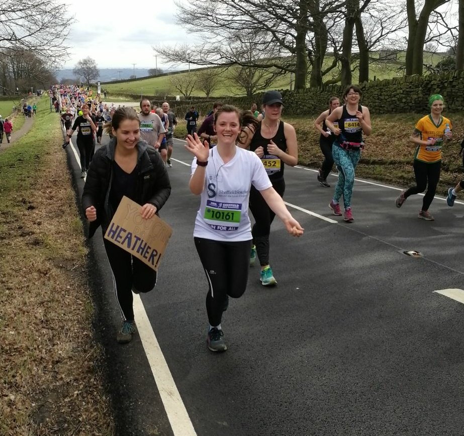 SheffieldScan's tweet photo. Our runners have reached the highest part of the route on the #SheffieldHalf. They're all raising money to bring the first MRI-PET scanner to Yorkshire. Support them via https://t.co/TBLk8Awnwa #SheffieldScannerHalf https://t.co/O3iL8xUB1s