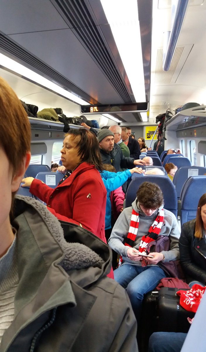 MadMich78's tweet photo. @Se_Railway feeling like a sardine Ashford to St Pancras standing all the way. Only 6 carriages!!!! https://t.co/SfXpNDzowh
