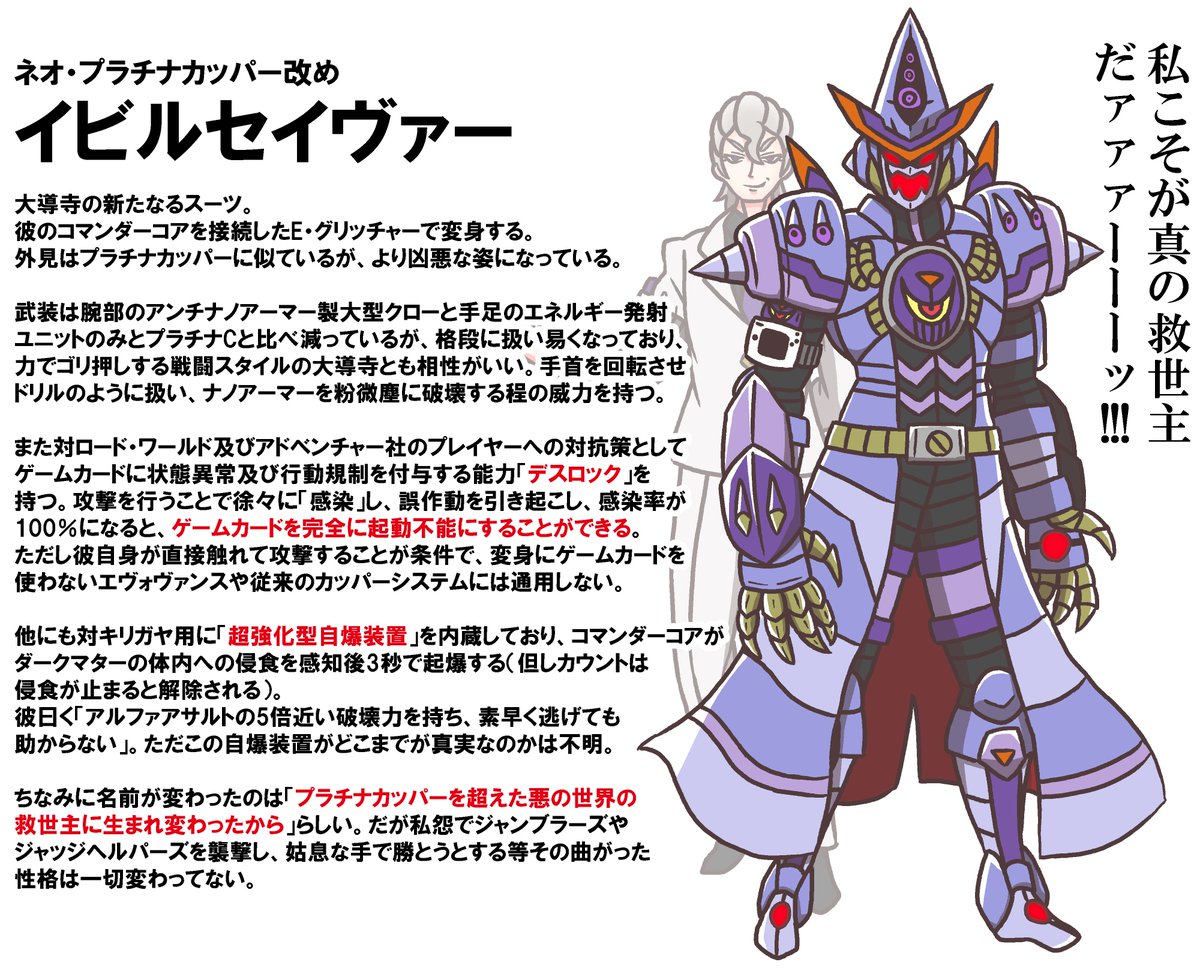 「その他エヴォルシリーズでは無いが特徴を引き継いでいるスーツ」

以下の画像のはエヴォルシリーズでは無いが、設計思想に影響を受けたり、酷似した姿に改造されたもの。DM事件後はそういったスーツも増えている。

まとめは以上になります。 