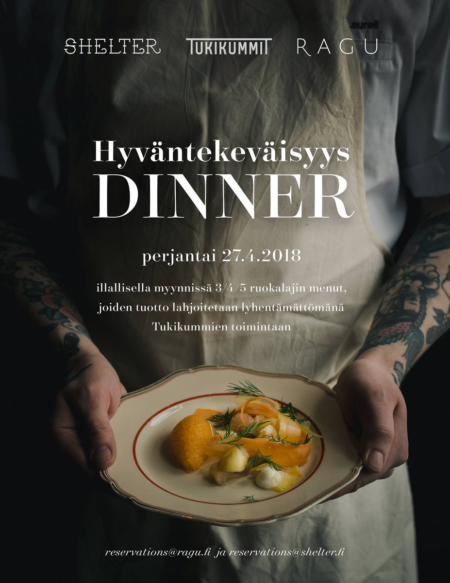 Tukikummit
 <a href="/Tukikummit1/">Tukikummit</a>

#tukikummit #ehkäistäännuortensyrjäytymistä Ravintoloiden Tukikummit-haasteketju on erinomainen esimerkki yhteyskuntavastuullisuudesta. facebook.com/shelterhelsink… …