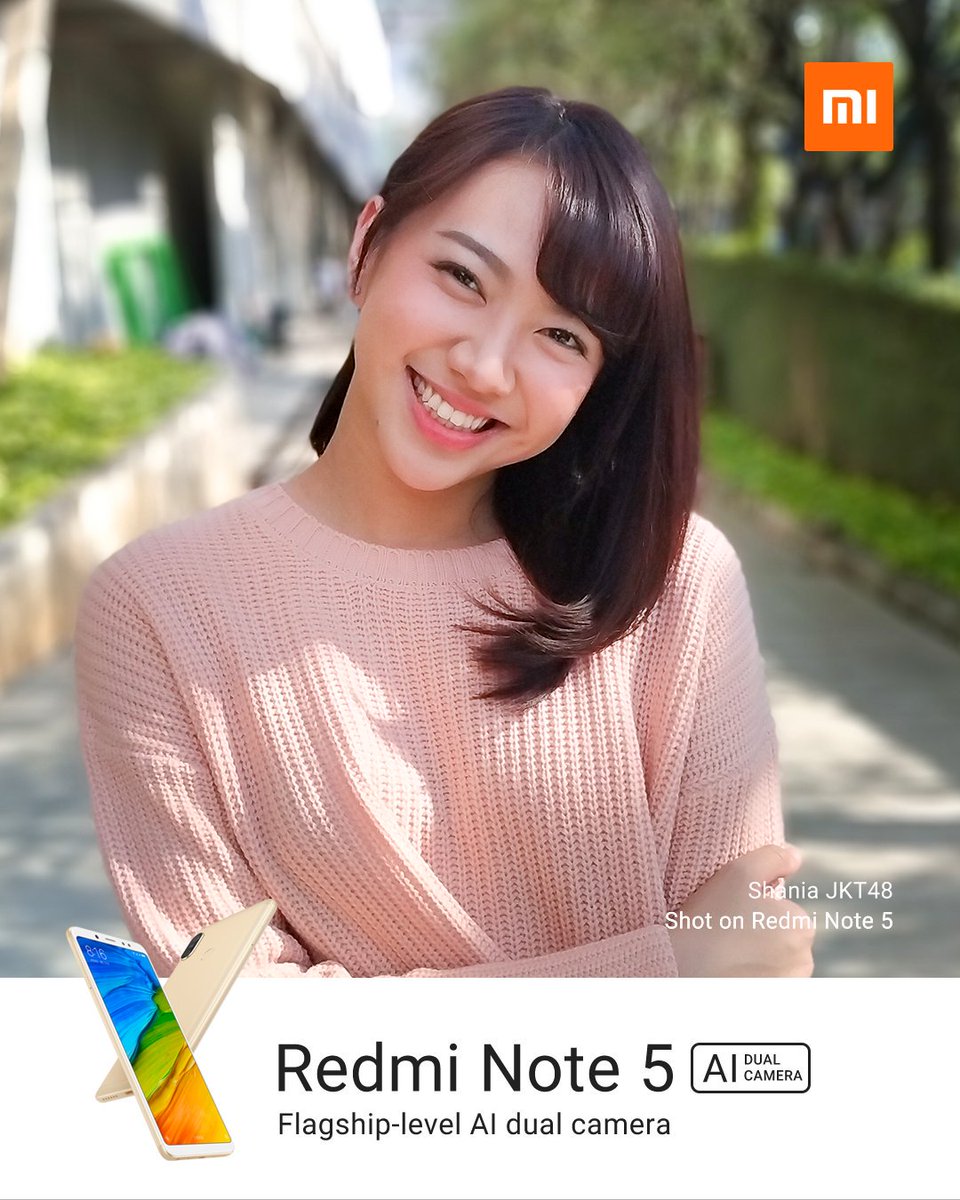 XiaomiIndonesia's tweet photo. 10 Hari menjelang peluncuran #RedmiNote5 dengan flagship-level AI dual kamera.

Pantengin terus info peluncuran produk baru kita di sini!
https://t.co/qT6qPuWicx

RT kalo kamu setuju @shaniaJKT48 lebih cantik difoto pakai Redmi Note 5 https://t.co/lRh0tCZnXW