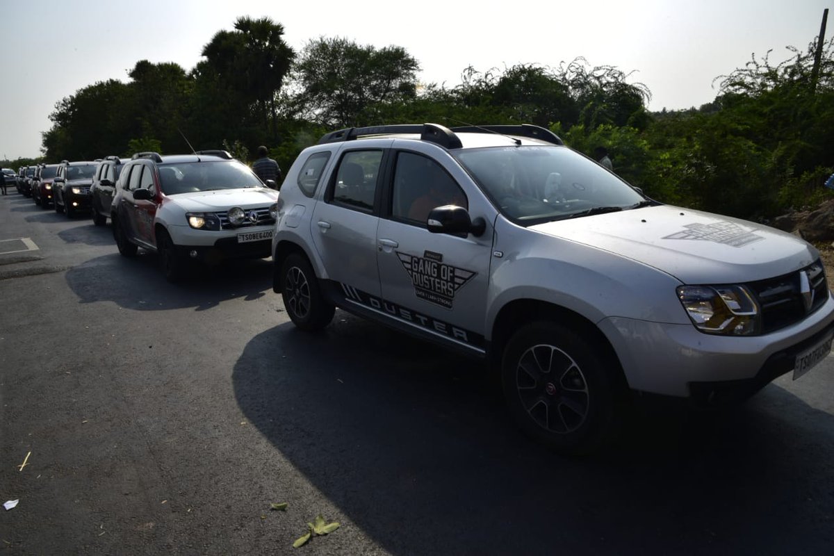 RenaultIndia's tweet photo. Day 1 of the #ExpeditionDrive was filled with excitement as the #GangOfDusters enthusiastically drove towards Dindi. Here are some glimpses from their journey. https://t.co/6Hzk5s5yvb