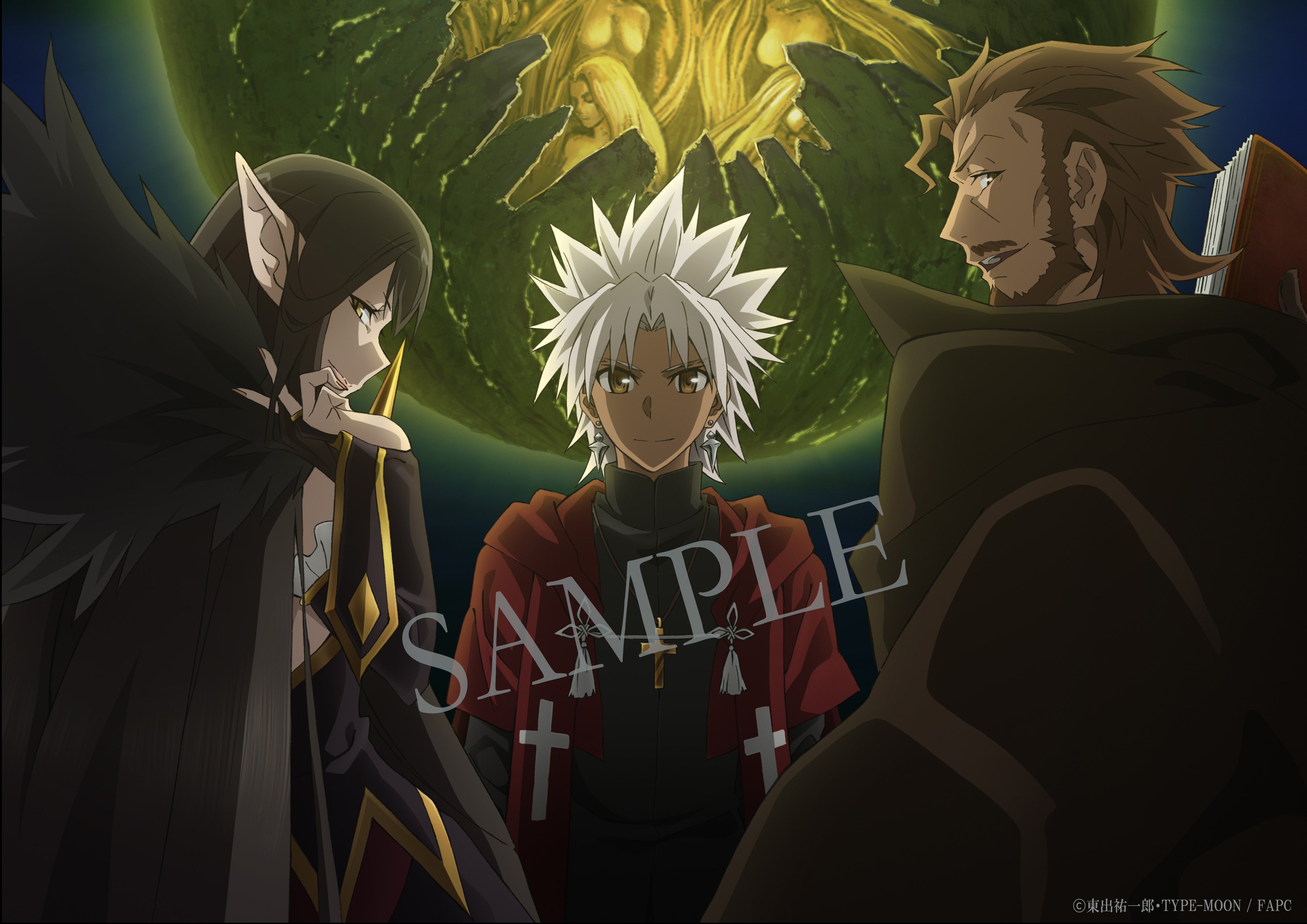 Fate Apocrypha Event Epilogue Event描き下ろしコンセプトアートを公開 第2弾は大聖杯をバックに不敵な笑みを浮かべるシロウ セミラミス シェイクスピアのイラストです こちらのイラストを使用したグッズなどイベントの続報は10日公開予定です お