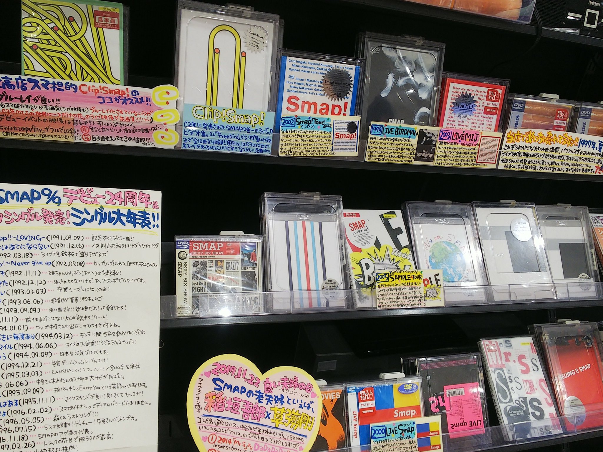 タワーレコード大高店 中居正広 あのすみません 罪深い やることなすこと かっこよすぎて この男は 沼深い男だ 新しい地図の楽曲 雨あがりのステップ 昨日のラジオで流してくれた なんて日だ やってくれるぜ中居正広 掠れ声雑な声が魅力