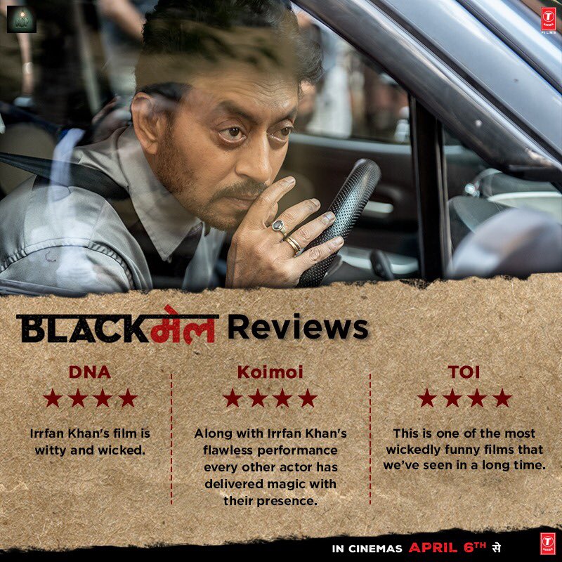 #Blackmail gets a double thumbs up from the audience! Book your tickets now: m.p-y.tm/pblc
<a href="/irrfank/">Irrfan</a> <a href="/IamKirtiKulhari/">Kirti Kulhari</a> <a href="/divyadutta25/">Divya Dutta</a> #ArunodaySingh <a href="/OmiOneKenobe/">Omi Vaidya</a> <a href="/raogajraj/">Gajraj Rao</a> <a href="/AbhinayDeo/">Abhinay Deo</a> #BhushanKumar <a href="/sathe_anuja/">Anuja Sathe</a> <a href="/TSeries/">T-Series</a> #RDPMotionPictures