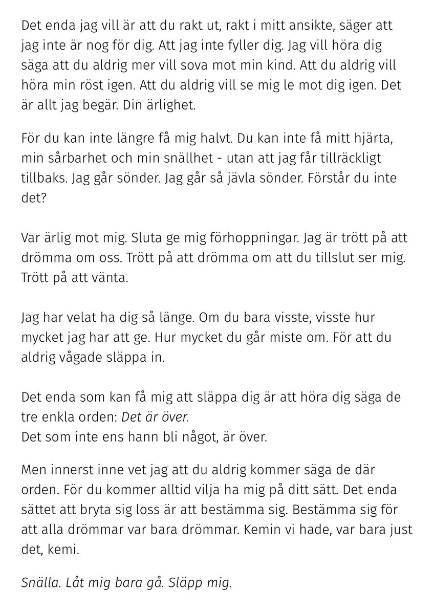 skoglundelin's tweet photo. En krönika jag skrivit. ”Jag är trött på att dröm om oss” https://t.co/DjZJ1wEtNh