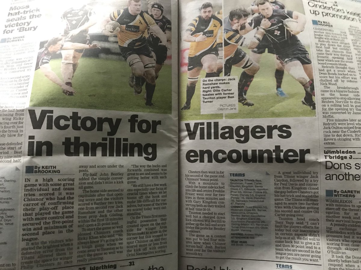 One more step in this seasons campaign taken yesterday. Tough but exciting game v @Taunton_RFC with @ChinnorRugby 1st XV securing their place in The play off final for a place in National League 1. Good momentum buliding and thanks once again to our travelling supporters ⚫️⚪️