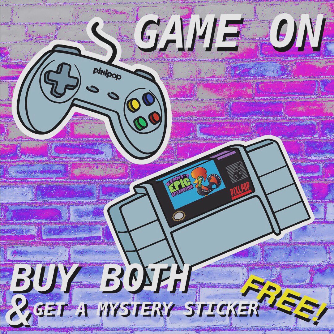 pixl_pop's tweet photo. Buy both for $2.50 each and we’ll include a third one free! Get your sticker game on! 👾

#pixlpop #sticker #retro #gaming #retrogaming #retrogamer #cartoonstyle #cartoons #8bit #retrogame #cartoonist #customstickers #stickers #pixel #nintendo #supernintendo #snes #nes #gamer https://t.co/7tR8yqvN17