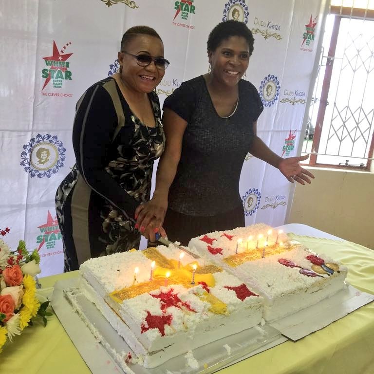 ladydwabantu's tweet photo. Cutting the cake with Baby Cele. 2nd leg #ladydbirthdaydrive @WhiteStarMaize https://t.co/9Z69Xk1BT5