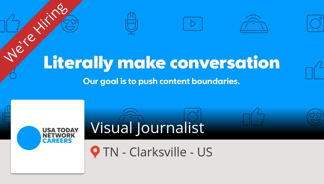 menmer12's tweet photo. Check out this #job: #Visual #Journalist at #USATODAYNETWORK in #Clarksville https://t.co/06VpEJ7Lan https://t.co/VgBLhUuJaN