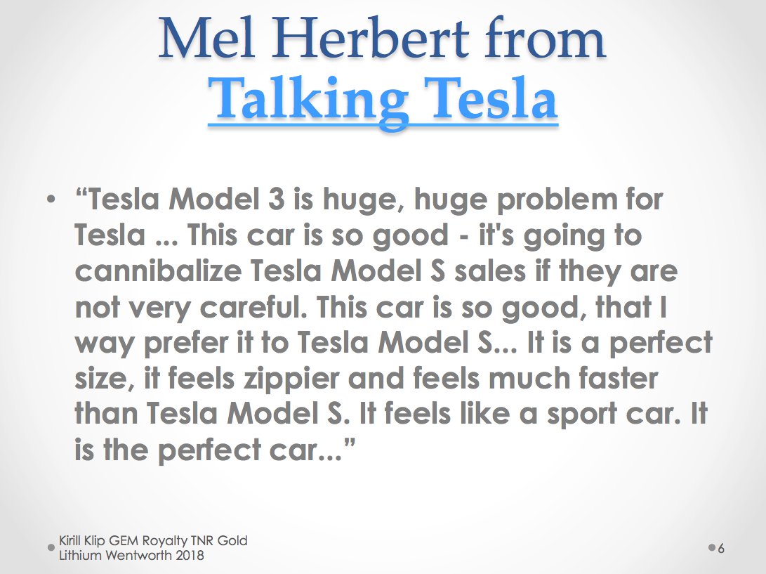 kirillklip's tweet photo. #TheSwitch #Energy #rEVolution: Mel Herbert from #TalkingTesla - " #Tesla #Model3 is huge, huge problem for #Tesla ... This car is so good - it's going to cannibalize Tesla #ModelS sales if they are not very careful..." https://t.co/o7gIE9Y93C #KirillKlip #Lithium #EVs #Solar @FT https://t.co/PMbEhYEhn9
