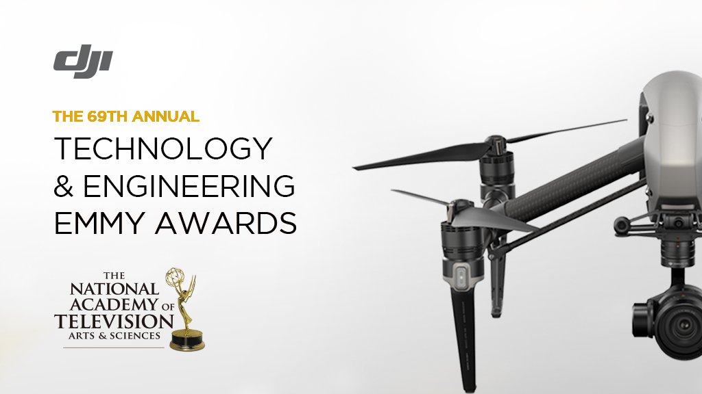 DJIGlobal's tweet photo. Guess why we're looking forward to the Technology &amp; Engineering Emmy Awards dinner this evening? https://t.co/Q3LFKQJXFi
