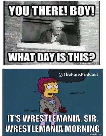 ProducerSteveF's tweet photo. Merry #WrestleMania Day!

#WrestleMania34 #WWE https://t.co/NAZuubNSFo