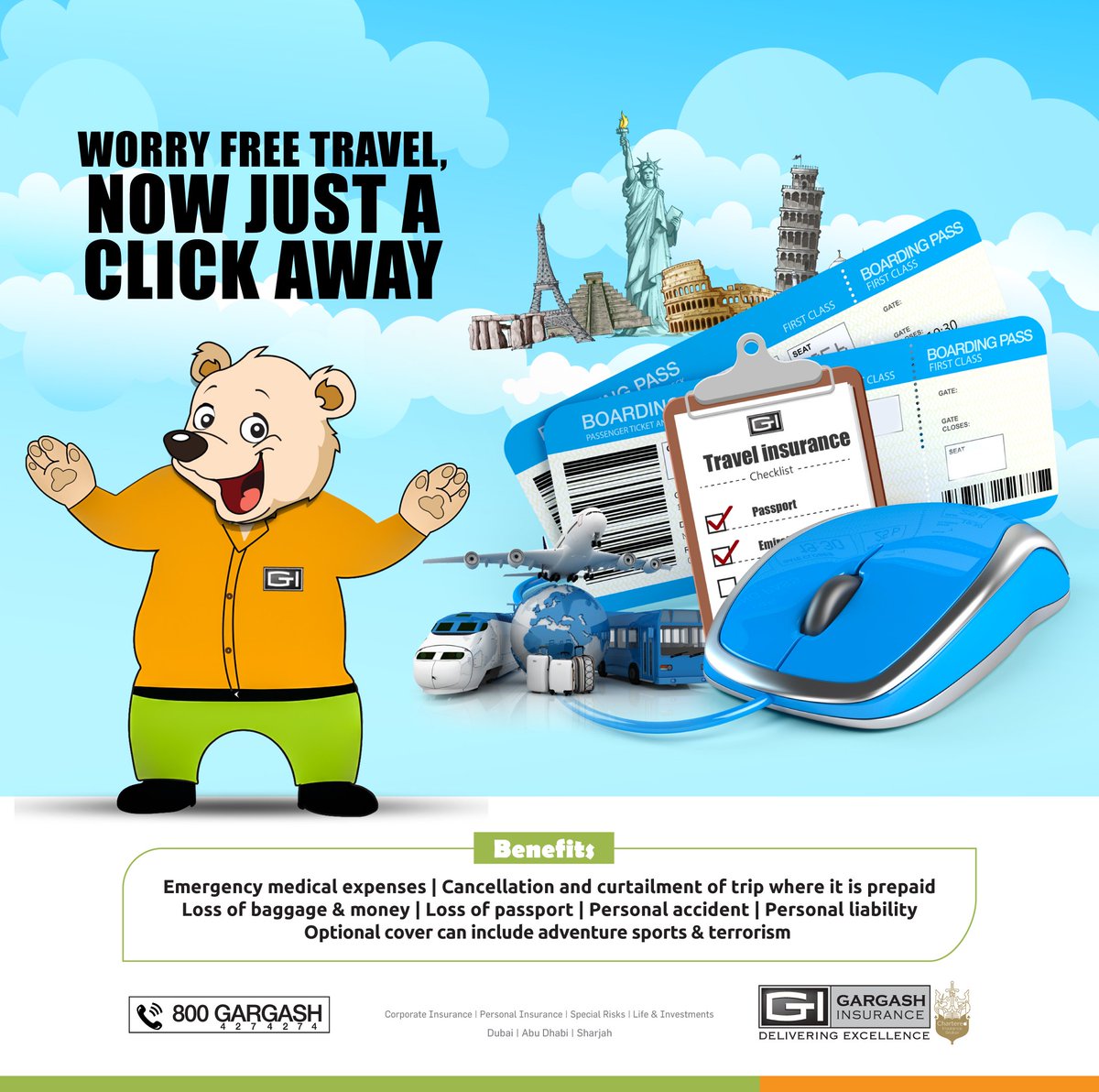 Gargash_Insrnce's tweet image. Complete your travel plans by ensuring that you have proper travel insurance designed for your individual requirements. 
#travelinsurance #gargashinsurance #Comprehensivecover #Expertadvice #call #800GARGASH
