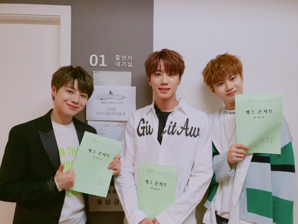 official_UN_B's tweet image. 오늘 밤 9시 15분 KBS2 #개그콘서트 에 
유앤비가 출연합니다😊

#유앤비 #UNB #준 #의진 #마르코