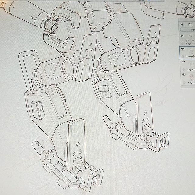 029 2018 I have so many things going on at once it's hard to keep up a daily post... Will do my best! Here's an update:
 #wacom #wacomcintiq
#mech #mecha #robot #sketch  #quicksketch #sketcheveryday #sketchingisawesome #instaart #instaartist #cantstopdrawingbots #robotlovers…
