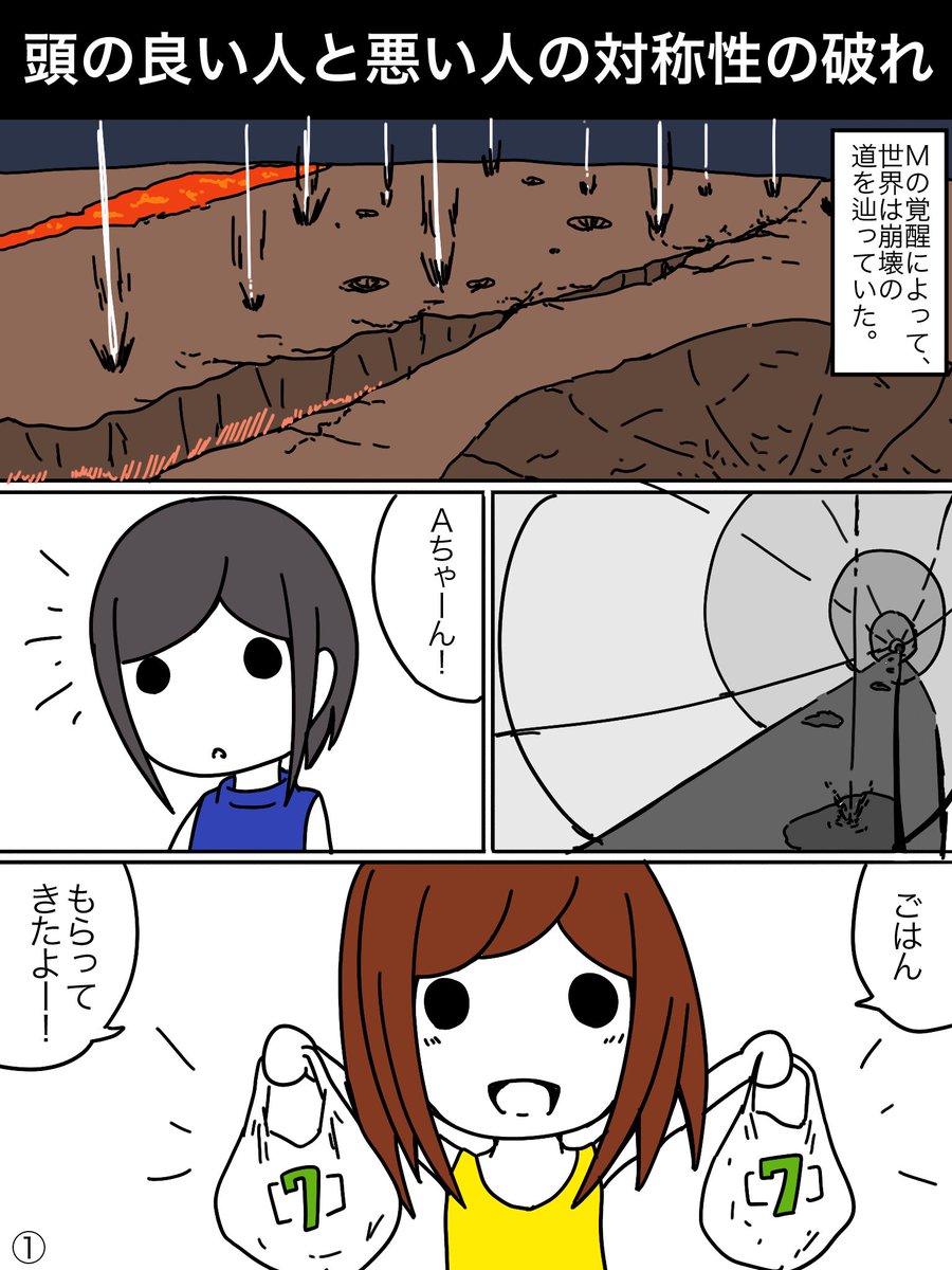 【マンガ】頭の良い人と悪い人の対称性の破れ（１） 