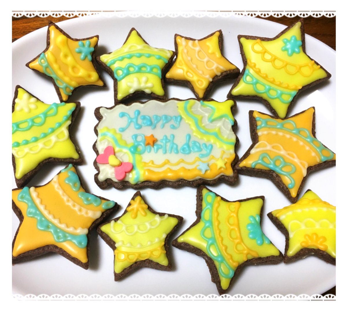 オカダ ミカ 手描きイラストケーキ On Twitter イメージカラーで アイシングクッキー作ってみました ほまれちゃんお誕生日おめでとう アイシングクッキー キュアエトワール生誕祭2018 輝木ほまれ生誕祭2018