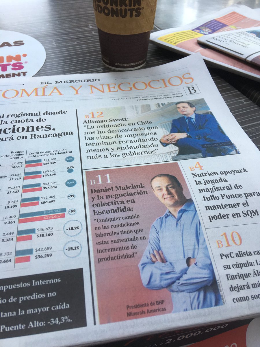 BHPs President of operations taking a hard line re: Escondida labour negotiations in Chile’s El Mercurio today “any change in working conditions has to be sustained in productivity increases.” #copper #CescoWeek