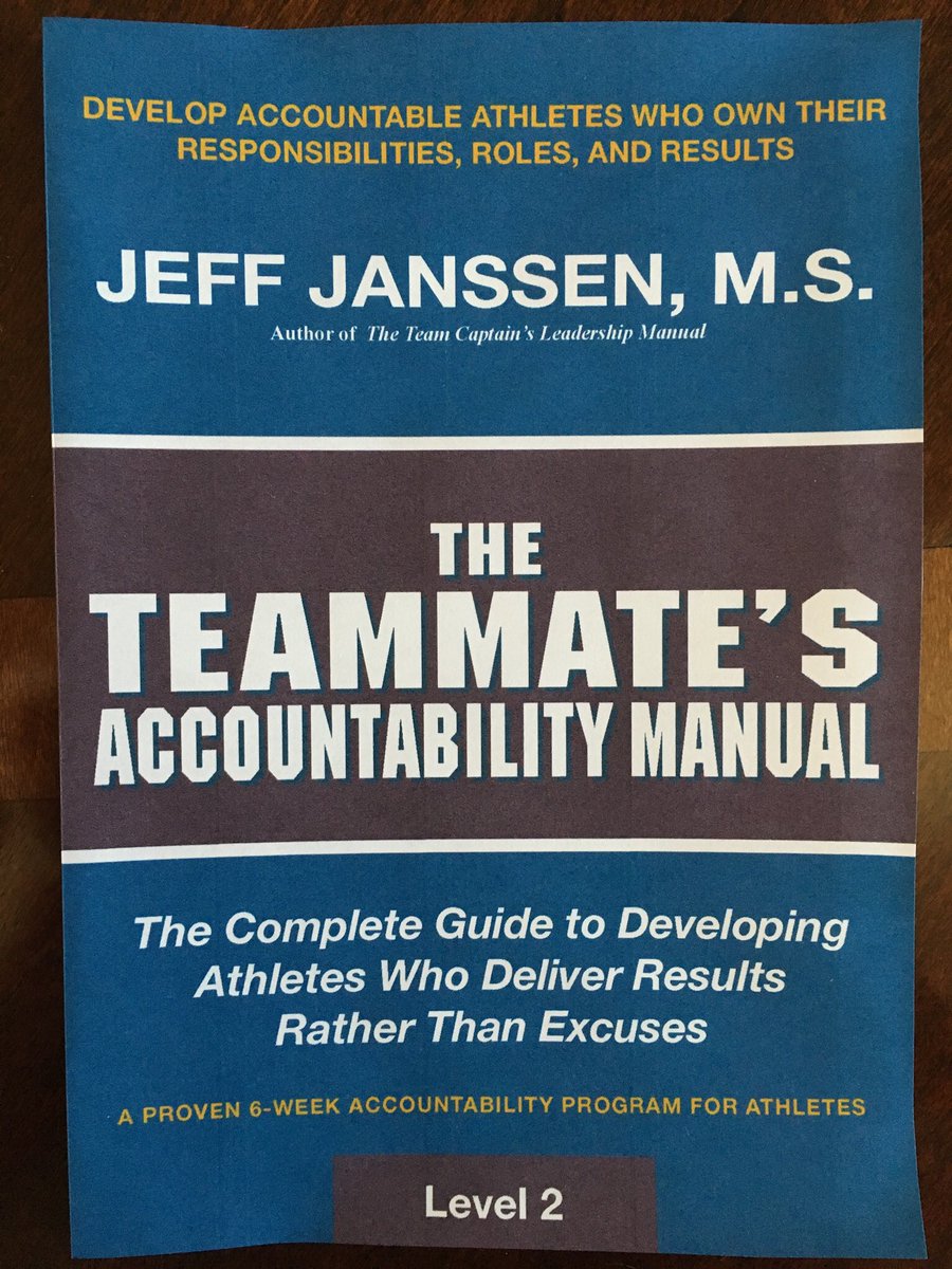 Jeff Janssen on Twitter: "Our Teammate's Accountability Manual will make a  great summer read for your team. The professionally published version will  be ...