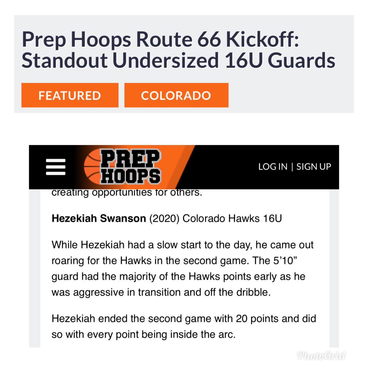 ColoradoHawks's tweet photo. Thanks @PrepHoops @Route66Kickoff and Patrick Wolz .@P_WOLZ for the write-up. #HawksNation https://t.co/Nf3wnR7xzv
