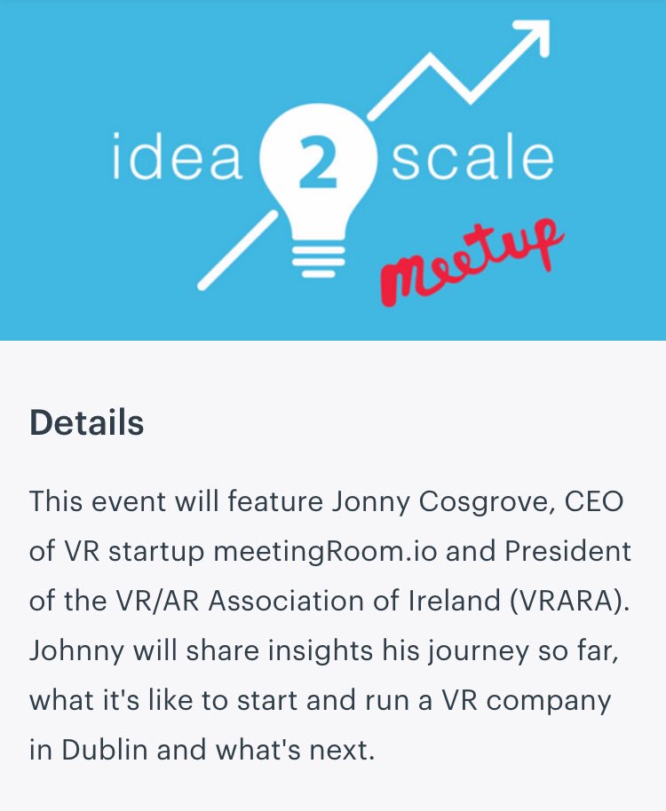 lorcanbannon's tweet photo. Looking forward to hosting @JonnyCosgrove from @getmeetingroom with @DannyOBrien7 as our guest speaker for the next @Idea2Scale meetup in Dublin on April 11th. Limited tickets available here https://t.co/qvn83MRyzW #ideatoscale https://t.co/CuwSzfvfDC