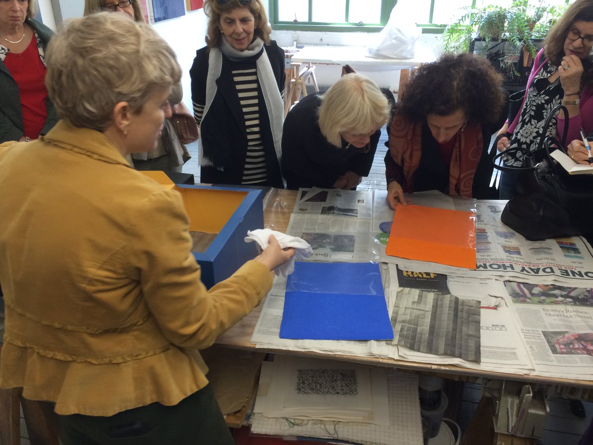 In the studio with artist Jean Wolff: Discussing the creative process with a group of art advisors and collectors. All invited: Industry City Open Studios, May 19-20, 11am to 6pm!