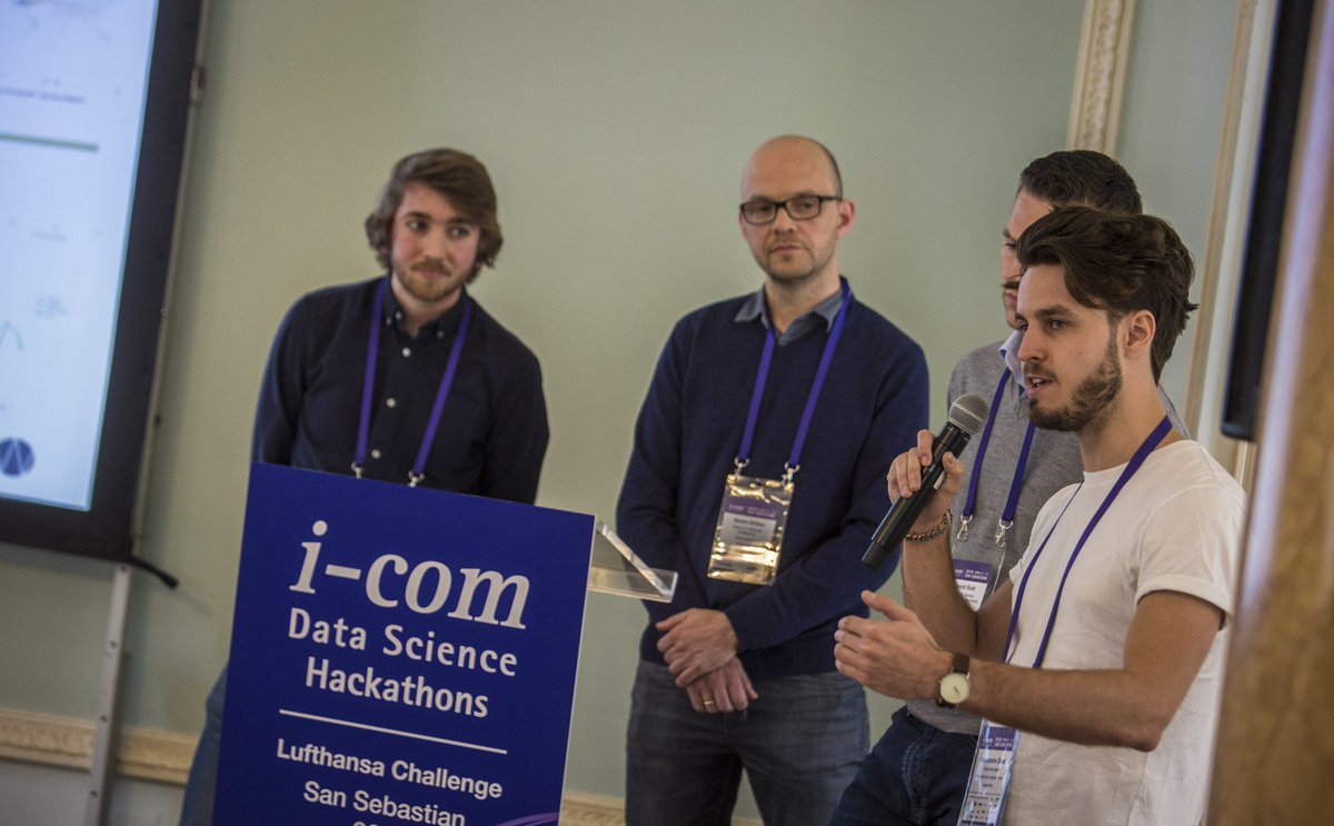 icomglobal's tweet photo. Now taking the stage before the @lufthansa Challenge jurors is Team “Collision” from @Wunderman.
#icomhackathons18 #icom18 https://t.co/4MNI5jUnvC