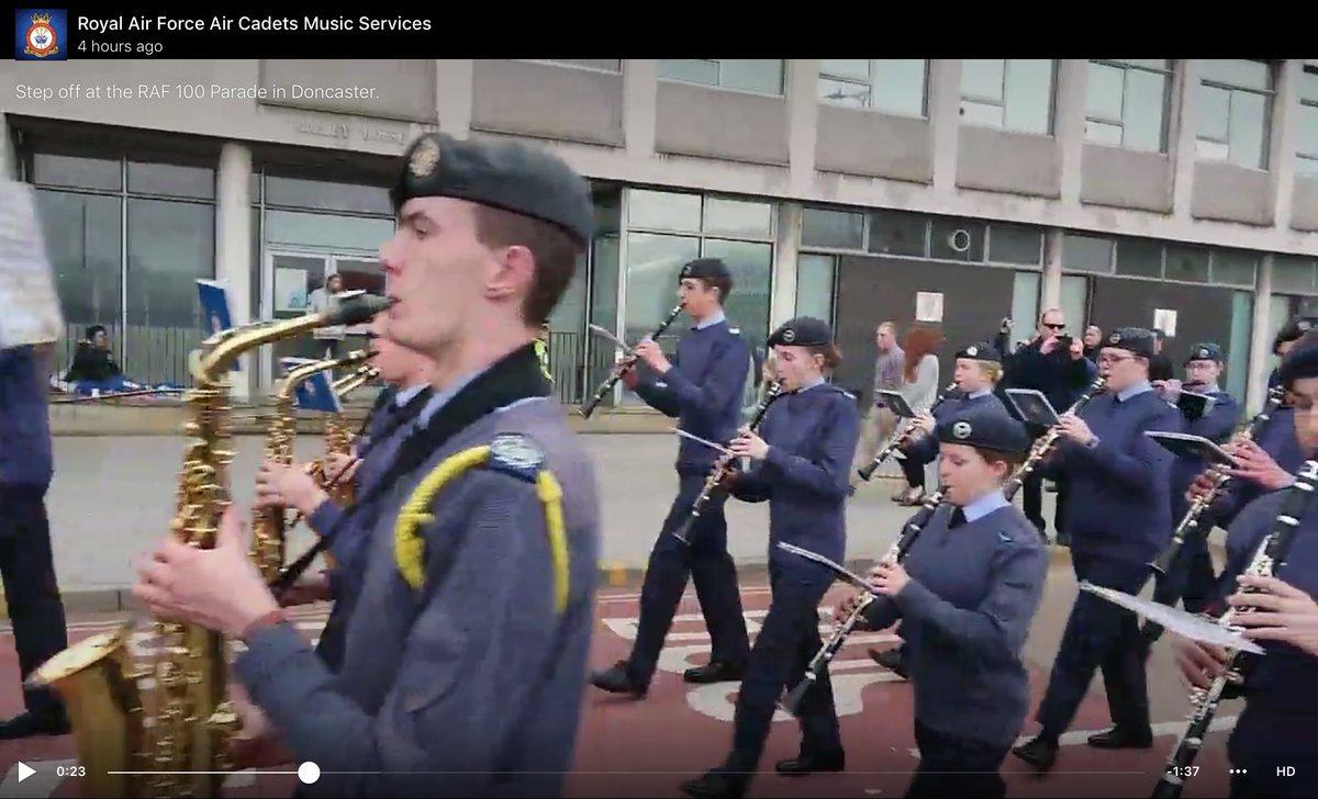 kevigsccf's tweet photo. @KEVIGS @CCFcadets  CWO Yull and Cdt Garrod performing today with @aircadetsmusic for the #RAF100 parade in Doncaster with @ComdtAC and @carolvorders #Proud to have 2 cadets in the National Marching Band - incredible musicians! @HeadCCFRAF @east_oc https://t.co/S5fJa8sitY