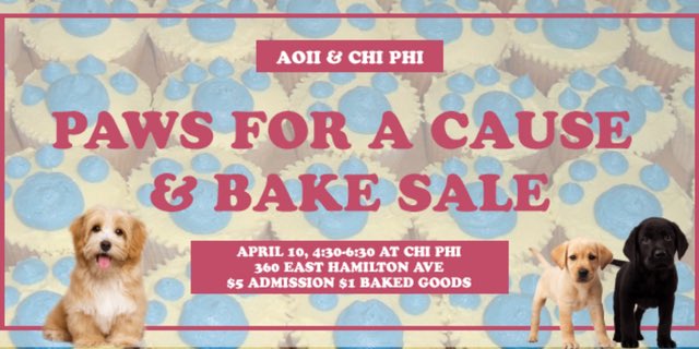Come out to 360 East Hamilton Ave this Tuesday from 4:30-6:30 to play with dogs and enjoy some snacks all for a good cause!