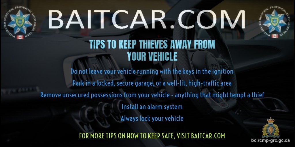 BCRCMP's tweet image. Help us prevent auto crime.  Don’t make it easy for thieves.  #ACEM#2018 #LockitorLooted