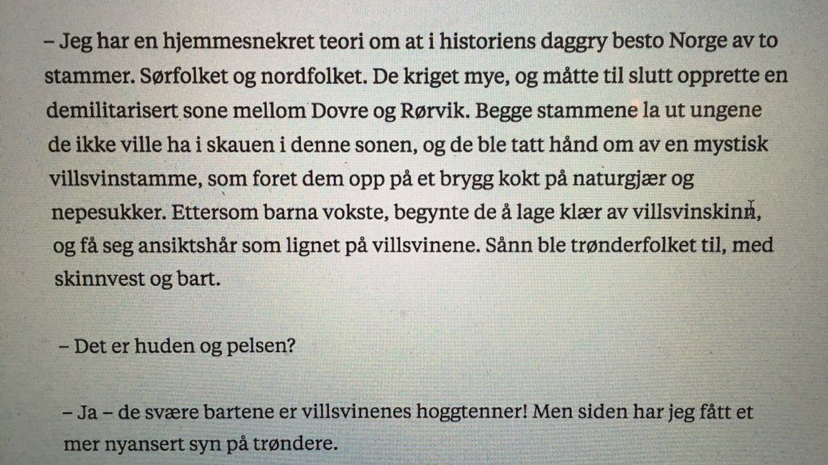 Elsker <a href="/ThomasSeltzer/">Thomas Seltzer</a> sin teori om hvordan "trønderfolket ble til". ❤