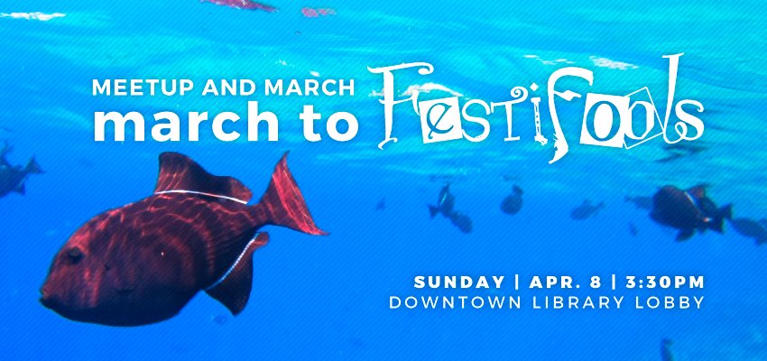 aadl's tweet photo. TODAY! Meet us in the downtown lobby at 3:30pm in your most foolish costumes ready to march over to Main Street and join in the @FestiFools fun. https://t.co/xxxQ9LLdsh https://t.co/7JjyQBkcTu