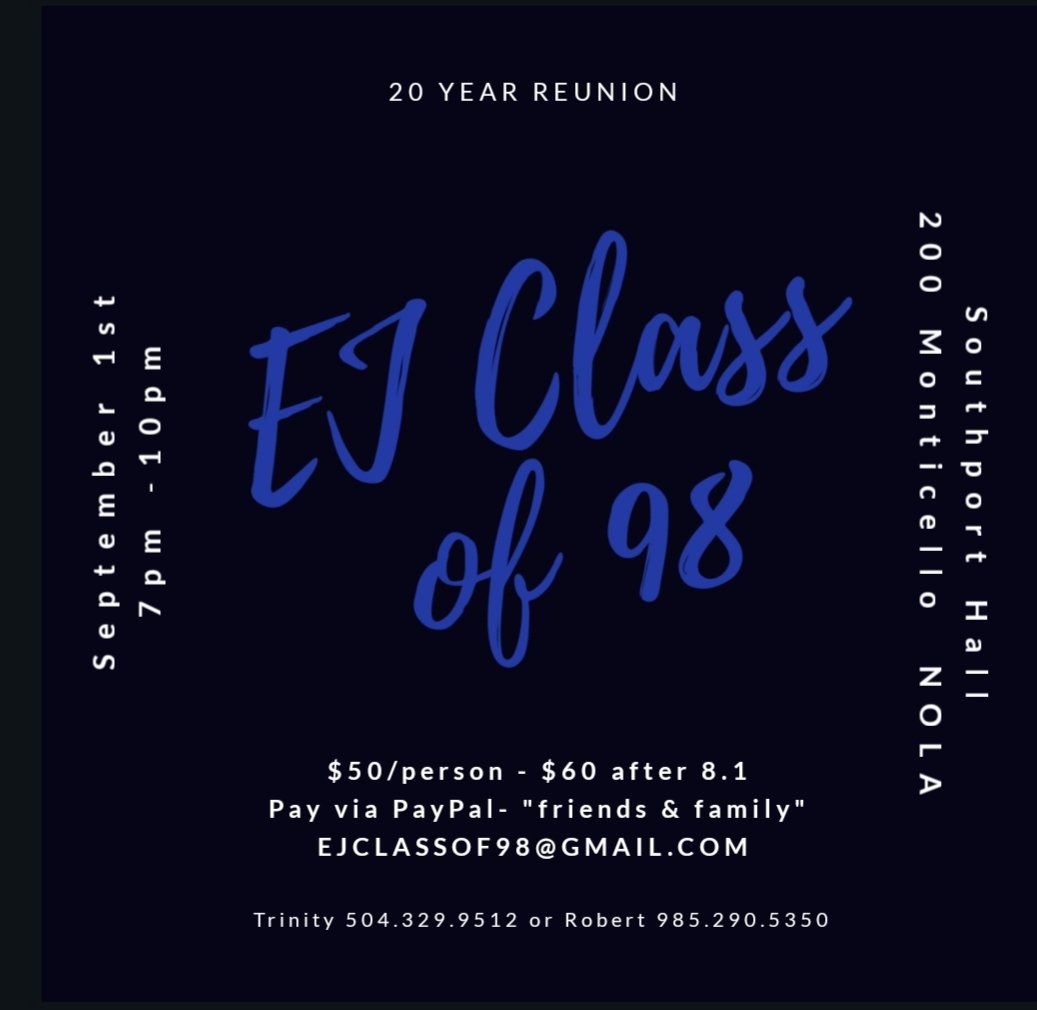 melmcjack's tweet image. Attention EJHS Class of '98! 💙💙💙
