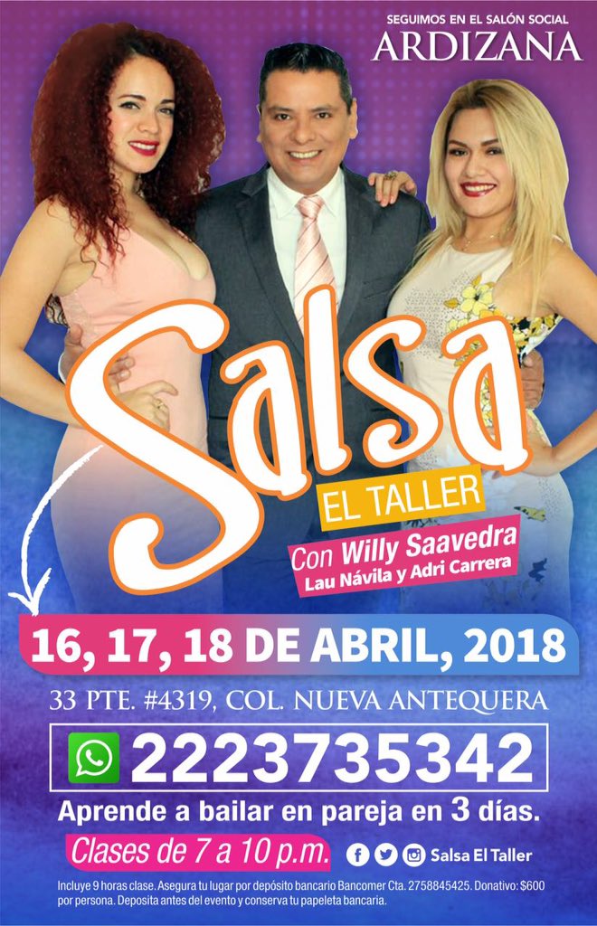 salsaeltaller's tweet photo. Si no tienes pareja aquí la
Encontrarás... Ven y aprende a bailar #SalsaElTaller inicia el 16 de Abril en el Salon Ardizana. https://t.co/nNzGwPw4Yq
