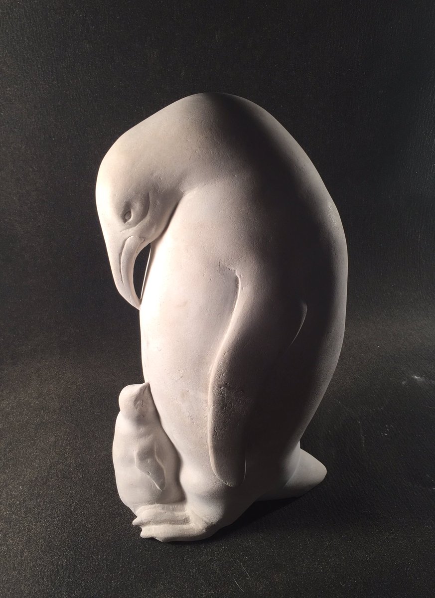 ghscreation's tweet photo. Portland stone carved Penguin and chick #sculpture #ghcreations #penguins #originalart #arctic https://t.co/yWDOfr8ZvI