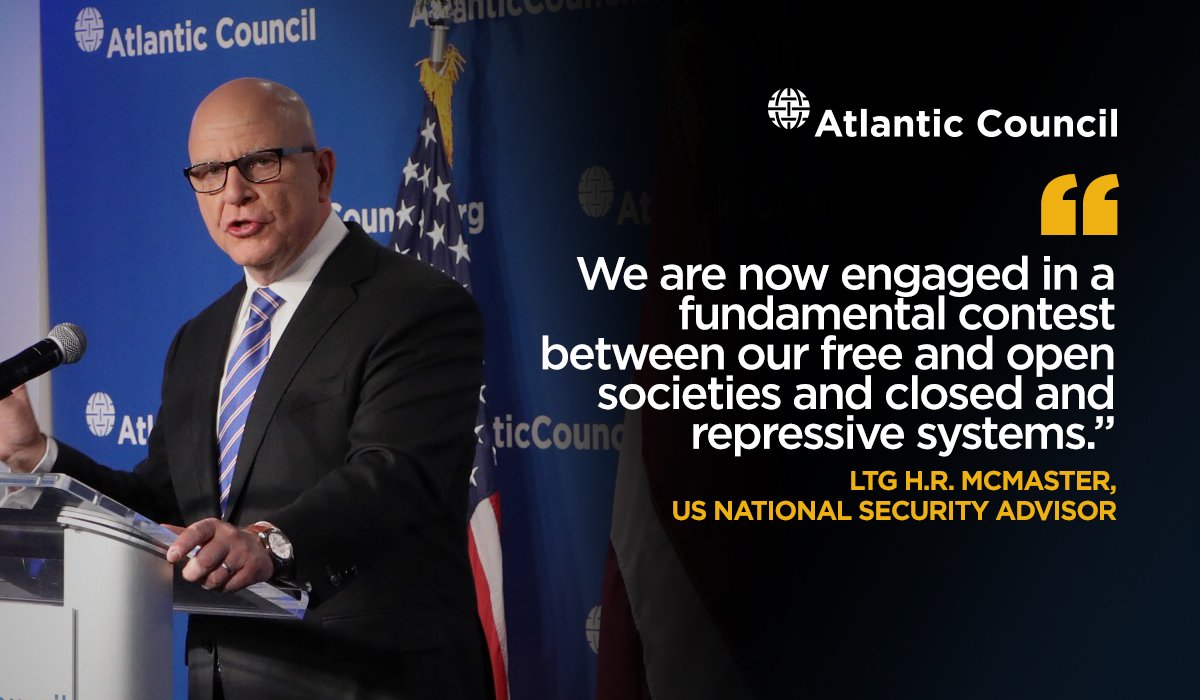 FredKempe's tweet photo. With democracy in retreat and authoritarians on the rise, #HRMcMaster delivered a powerful, historic call to action @AtlanticCouncil #USBalticSummit. Don’t miss my take on what prompted his speech and what’s next. #InflectionPoints: https://t.co/13D8gSIPKn https://t.co/taOhLVNmPC