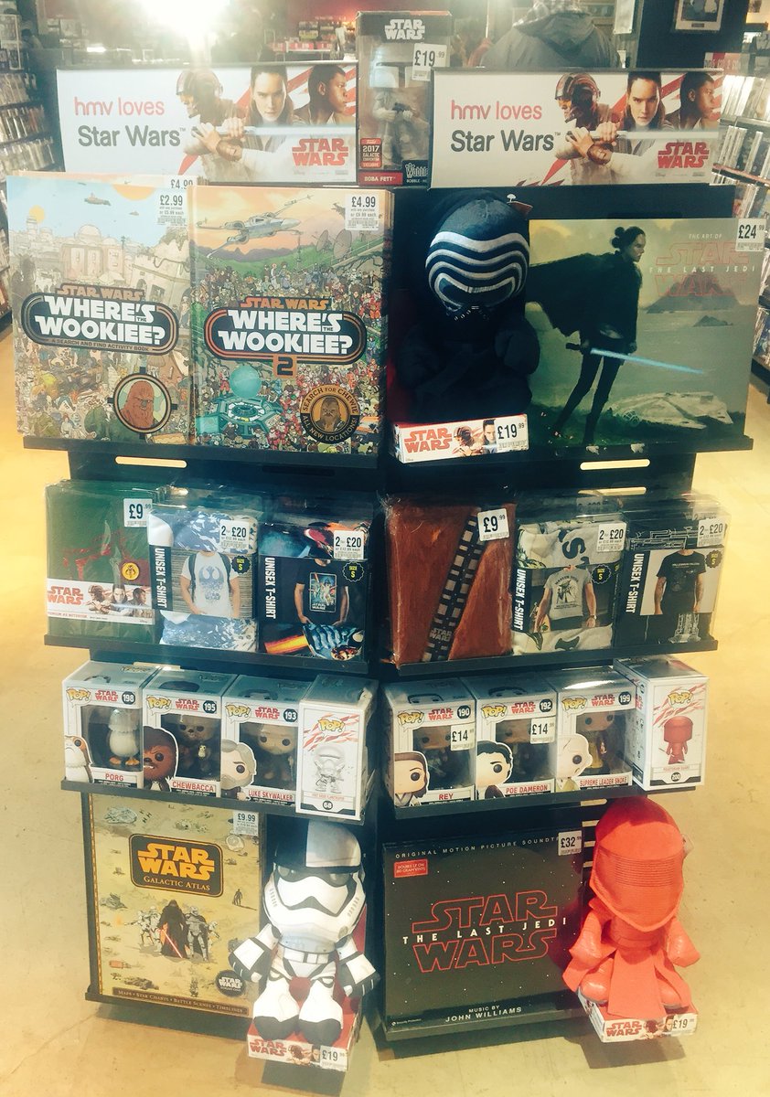 hmvColchester's tweet photo. IS IT TIME YET? Almost, Star Wars #LastJedi is out tomorrow and we couldnβt be more excited!!! Check out our S/W goodies when you come to grab your copy π #starwarslastjedi #whereswookie #popvinyl #hmvrelated https://t.co/jjdvrNCbOh