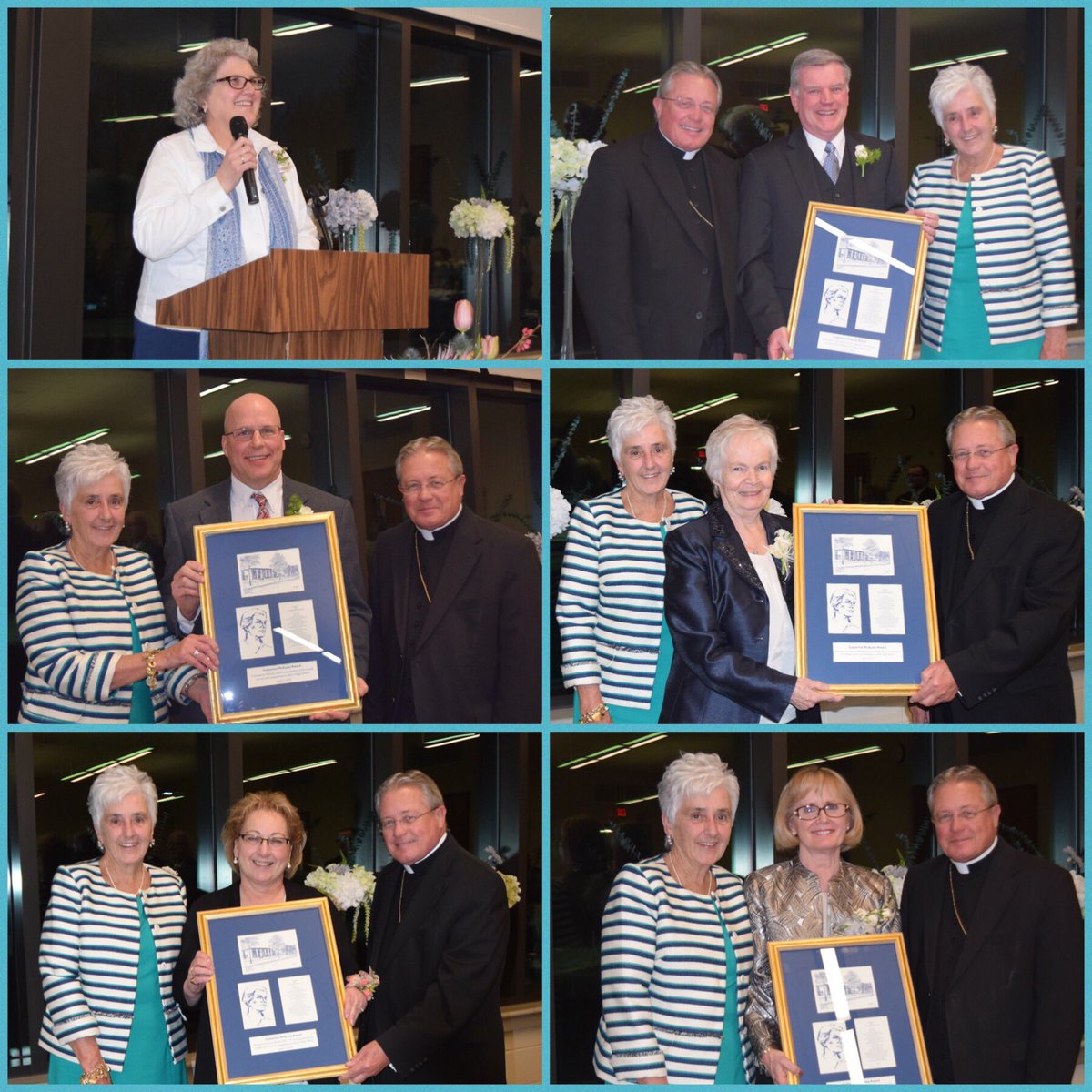 Service before self. 
The 2018 McAuley Awards were presented Sat. night before a full house to Mrs. Lori Broderick, Mr. Jack Driscoll, Mr. Tim Kohs, Sr. Maureen Reardon, Mrs. Pam Rizy, Mrs. Marilyn Skoge. Thank you for your significant contributions to Mercy High!